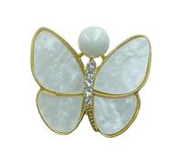 Elegant Butterfly Pearls Brooch For Women Lapel Pin With Sparkling Rhinestones Wedding Banquet Jewelry Accessories White Pearls Jewelry