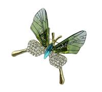 Elegant Butterfly Shaped Brooch Antique Alloy Base Crystals Embellished Unisex Gifts For Festivals Evening Gowns Butterfly Brooch For Women