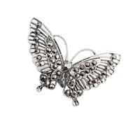 Elegant Butterfly Shaped Brooch Antique Alloy Base Crystals Embellished Unisex Gifts For Festivals Evening Gowns Butterfly Hat Pin For Festival Outfits