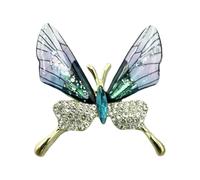 Elegant Butterfly Shaped Brooch Antique Alloy Base Crystals Embellished Unisex Gifts For Festivals Evening Gowns Butterfly Brooch For Women