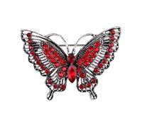 Elegant Butterfly Shaped Brooch Antique Alloy Base Crystals Embellished Unisex Gifts for Festivals Evening Gowns Elegant Butterfly Dress Accessories