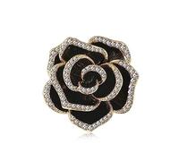 Elegant Camellia Brooch Pin for Women Girls Cubic Zirconia Crystal Flower Bouquet Brooch Lapel Pins Corsage Cardigan Sweater Coat Pin Cloth Dress Accessories Gifts for Mother's Day (Gold)
