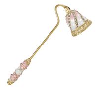 Elegant Candle Snuffer, Safe Candle Extinguisher with Long Handle ,Decorative Wick Flame Snuffer ,Vintage Metal Candles Stopper for Putting Out Extinguishing Candles Wick Flame Safely(pink white)