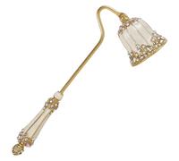 Elegant Candle Snuffer, Safe Candle Extinguisher with Long Handle ,Decorative Wick Flame Snuffer ,Vintage Metal Candles Stopper for Putting Out Extinguishing Candles Wick Flame Safely(beige gold)