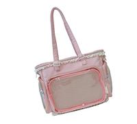 Elegant Candy Tinged Clear Shoulder Bag For Women Thin Polyamide With Modifiable Belt Sweet Bright Cartoon Costuming Handbag, A, Mass Beauty