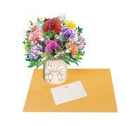 Elegant Carnation Bouquet Gift Design 3D Pop Up Greeting Card