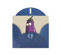 Elegant Cartoon Eggplant Print Greeting Cards With Envelopes,Thank You,Birthdays,Christmas,Valentine