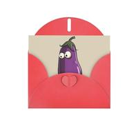 Elegant Cartoon Eggplant Print Greeting Cards With Envelopes,Thank You,Birthdays,Christmas,Valentine