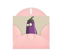 Elegant Cartoon Eggplant Print Greeting Cards With Envelopes,Thank You,Birthdays,Christmas,Valentine