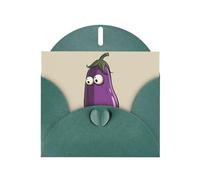 Elegant Cartoon Eggplant Print Greeting Cards With Envelopes,Thank You,Birthdays,Christmas,Valentine