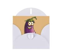 Elegant Cartoon Eggplant Print Greeting Cards With Envelopes,Thank You,Birthdays,Christmas,Valentine
