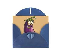 Elegant Cartoon Eggplant Print Greeting Cards With Envelopes,Thank You,Birthdays,Christmas,Valentine