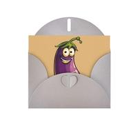 Elegant Cartoon Eggplant Print Greeting Cards With Envelopes,Thank You,Birthdays,Christmas,Valentine