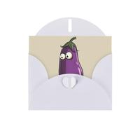 Elegant Cartoon Eggplant Print Greeting Cards With Envelopes,Thank You,Birthdays,Christmas,Valentine