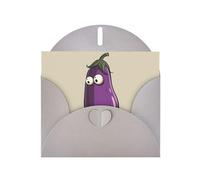 Elegant Cartoon Eggplant Print Greeting Cards With Envelopes,Thank You,Birthdays,Christmas,Valentine