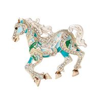 Elegant Cartoon Horse Brooch with Enameled Finish and Sparkling Rhinestones Lapel Pin for Casual or Formal Outfits Elegant Enameled Animal Pin