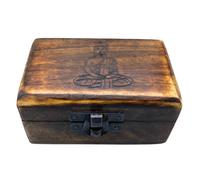 Elegant Carved Wooden Pill Box 9X5X4Cm - Assorted Gift Keepsake