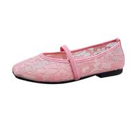 Elegant, casual, breathable sandals in embroidered mesh with satin T-strap for optimal lightweight - perfect for everyday wear., pink, 8.5 UK