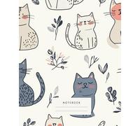 Elegant Cat Whisperer Notebook: This notebook features graceful feline illustrations surrounded by delicate botanical designs in neutral and muted tones.