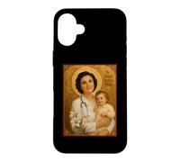 Elegant Catholic Icon of Saint Gianna Beretta Molla Case for iPhone 16 Plus