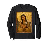 Elegant Catholic Icon of Saint Kateri Tekakwitha Long Sleeve T-Shirt