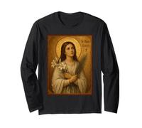 Elegant Catholic Icon of Saint Maria Goretti Long Sleeve T-Shirt