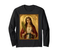 Elegant Catholic Icon of Saint Philomena Long Sleeve T-Shirt