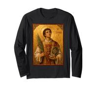Elegant Catholic Icon of Saint Stephen Long Sleeve T-Shirt