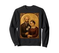 Elegant Catholic Icon of Saints Louis and Zelie Martin Sweatshirt