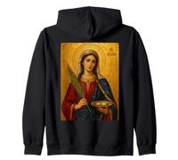 Elegant Catholic Icon of St. Agatha Zip Hoodie