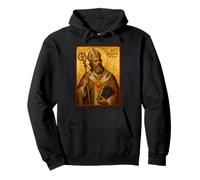 Elegant Catholic Icon of St. Augustine of Hippo Pullover Hoodie
