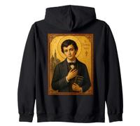 Elegant Catholic Icon of St. Dominic Savio Zip Hoodie