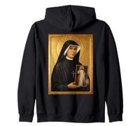 Elegant Catholic Icon of St Faustina Zip Hoodie
