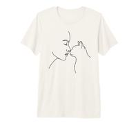Elegant catlover Minimalistic cat bopping Nose line Graphic Premium T-Shirt