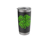 Elegant Celtic Lace Four-Leaf Shamrock Design Stainless Steel Insulated Tumbler