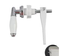 Elegant Ceramic and Chrome Plated Flush Handle for UK Bathrooms - Universal Fit, Rust-Resistant Cistern Lever with Anti-Slip Grip, Traditional Design WC Tank Handle Replacement, Easy Installation