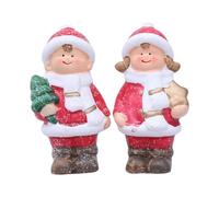 Elegant Ceramic Boy Girl Ornaments Set Christmas Miniature Figurine For Mantels Bookshelves Centerpieces Decors Festives Tabletop Sculptures