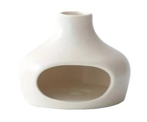 Elegant Ceramic Burner with Chimney White