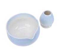 Elegant Ceramic Matcha Mixing Bowl with Spout and Whisk Holder Complete Set 16.9oz for Afternoon Tea, Elegant Addition to Your Tea Rituals (Gradient Blue)