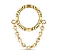 Elegant Chain Ear Rings Ornament Simple And Stylish Septum Piercing Rings Adornment Trendy Pendant Charm Women Gold Color Tragus Earrings