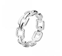 Elegant Chain Link Ring | Dew - Size M - Sterling Silver