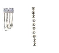 Elegant Champagne Bead Chain - 2.7 m x 8 mm - Perfect for Christmas Tree & Wreath Decorations, 1 Pc.