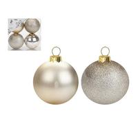 Elegant Champagne Box of Baubles - 10 cm (1 Pc) - Perfect for Festive Home Decor