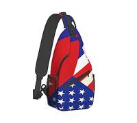 Elegant Chest Cross Body Bag Compatible with American Cuban Flag Sling Shoulder Backpack for Women, Adjustable and Comfortable Gym Sack, Anti Theft Cycling Traveling Hiking Daypack