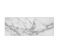 Elegant Chic White Gray Silver Glitter Marble,Mouse Pad Large Desk Pad Computer Keyboard Mouse Mat With Non Slip Rubber Base 30 x 80 cm