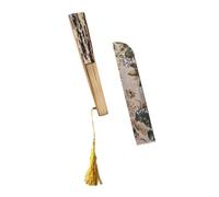Elegant Chinese Styles Folding Fan Silk Cloth Bamboos Frame Floral Hand Fan With Tassels For Home Decors And Travel Use Cultural Decoration