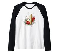 Elegant Christmas Number 4 Design Raglan Baseball Tee