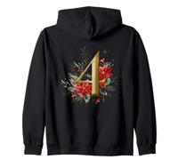 Elegant Christmas Number 4 Design Zip Hoodie