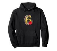 Elegant Christmas Number 6 Floral Design Pullover Hoodie