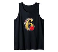 Elegant Christmas Number 6 Floral Design Tank Top